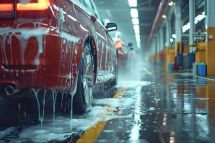 Наливной пол в помещении автомойки